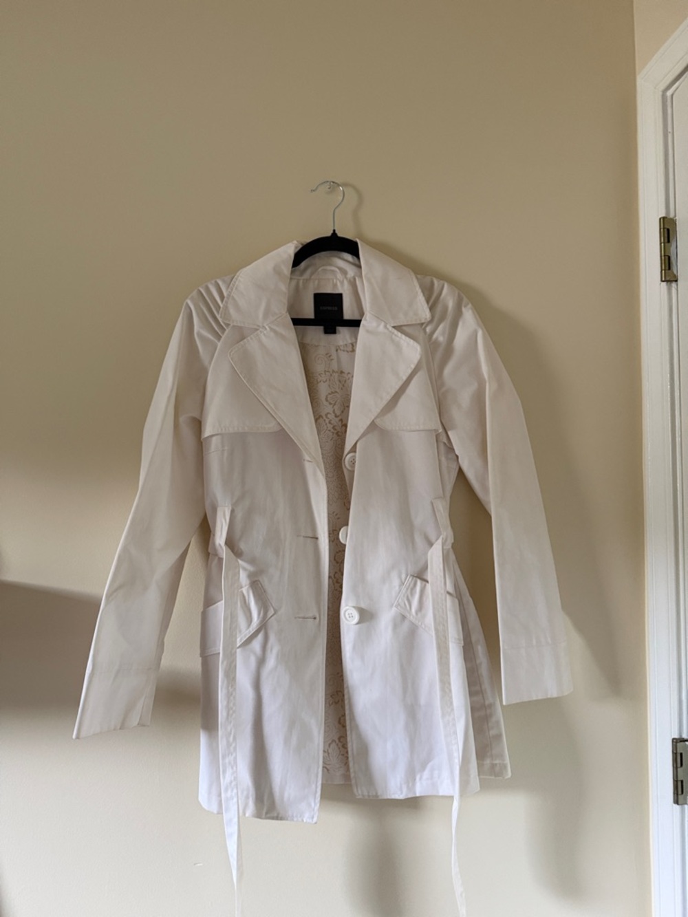 Express Light Ivory Trench Coat